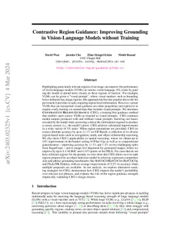 Contrastive Region Guidance: Improving Grounding in Vision-Language
  Models without Training