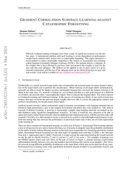 Gradient Correlation Subspace Learning against Catastrophic Forgetting