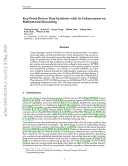 Key-Point-Driven Data Synthesis with its Enhancement on Mathematical
  Reasoning