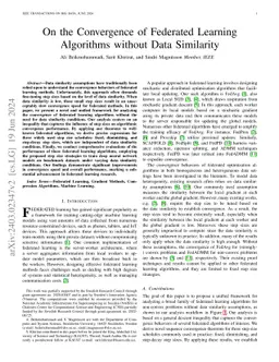 On the Convergence of Federated Learning Algorithms without Data
  Similarity