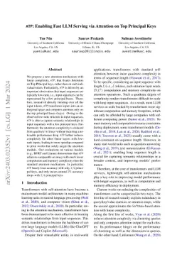 ATP: Enabling Fast LLM Serving via Attention on Top Principal Keys