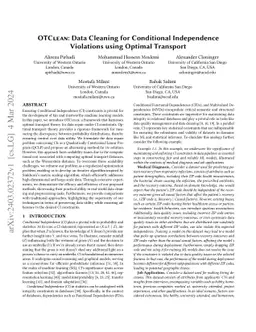 OTClean: Data Cleaning for Conditional Independence Violations using
  Optimal Transport