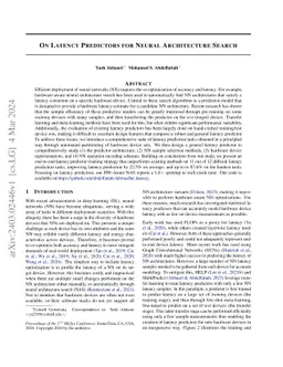 On Latency Predictors for Neural Architecture Search