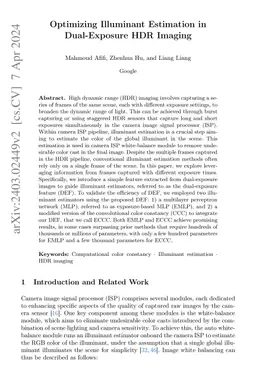 Optimizing Illuminant Estimation in Dual-Exposure HDR Imaging