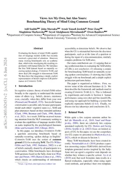 Views Are My Own, but Also Yours: Benchmarking Theory of Mind Using
  Common Ground