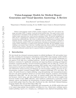 Vision-Language Models for Medical Report Generation and Visual Question
  Answering: A Review