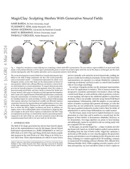 MagicClay: Sculpting Meshes With Generative Neural Fields