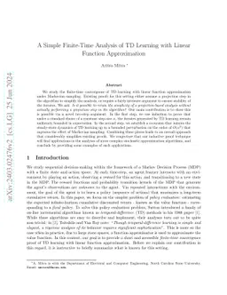 A Simple Finite-Time Analysis of TD Learning with Linear Function
  Approximation