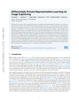 Differentially Private Representation Learning via Image Captioning