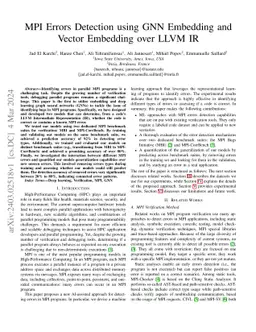 MPI Errors Detection using GNN Embedding and Vector Embedding over LLVM
  IR