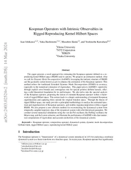 Koopman operators with intrinsic observables in rigged reproducing kernel Hilbert spaces