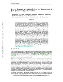 DACO: Towards Application-Driven and Comprehensive Data Analysis via
  Code Generation