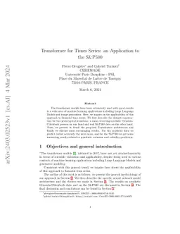 Transformer for Times Series: an Application to the S&P500