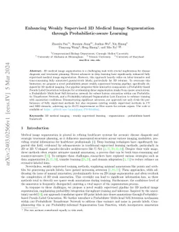 Enhancing Weakly Supervised 3D Medical Image Segmentation through Probabilistic-aware Learning