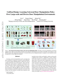 UniDoorManip: Learning Universal Door Manipulation Policy Over
  Large-scale and Diverse Door Manipulation Environments