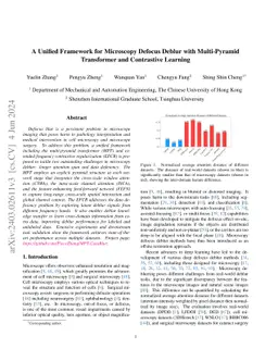 A Unified Framework for Microscopy Defocus Deblur with Multi-Pyramid
  Transformer and Contrastive Learning