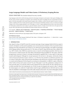 Large Language Models and Video Games: A Preliminary Scoping Review