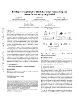 FinReport: Explainable Stock Earnings Forecasting via News Factor
  Analyzing Model