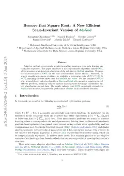 Remove that Square Root: A New Efficient Scale-Invariant Version of AdaGrad