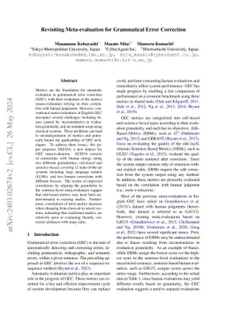 Revisiting Meta-evaluation for Grammatical Error Correction