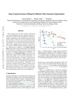Deep Common Feature Mining for Efficient Video Semantic Segmentation