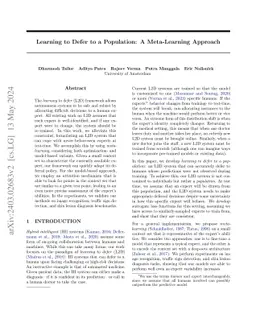 Learning to Defer to a Population: A Meta-Learning Approach