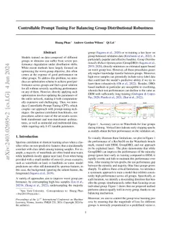 Controllable Prompt Tuning For Balancing Group Distributional Robustness