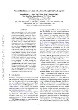 Android in the Zoo: Chain-of-Action-Thought for GUI Agents