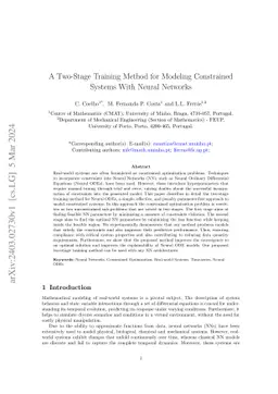 A Two-Stage Training Method for Modeling Constrained Systems With Neural
  Networks
