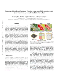 Learning without Exact Guidance: Updating Large-scale High-resolution
  Land Cover Maps from Low-resolution Historical Labels
