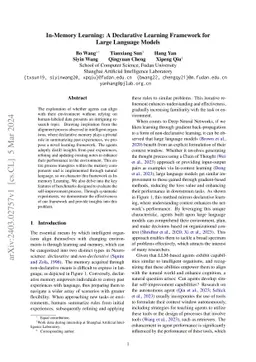 In-Memory Learning: A Declarative Learning Framework for Large Language
  Models