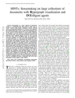 HINTs: Sensemaking on large collections of documents with Hypergraph
  visualization and INTelligent agents