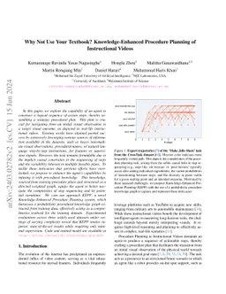 Why Not Use Your Textbook? Knowledge-Enhanced Procedure Planning of
  Instructional Videos