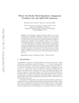 Where the Really Hard Quadratic Assignment Problems Are: the QAP-SAT
  instances