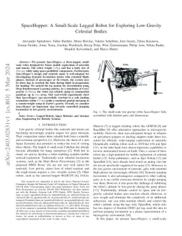 SpaceHopper: A Small-Scale Legged Robot for Exploring Low-Gravity
  Celestial Bodies
