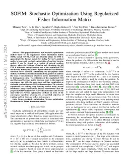SOFIM: Stochastic Optimization Using Regularized Fisher Information
  Matrix