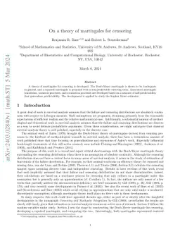 On a theory of martingales for censoring