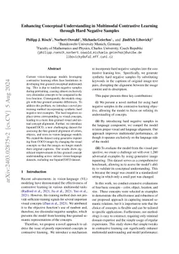 Enhancing Conceptual Understanding in Multimodal Contrastive Learning
  through Hard Negative Samples
