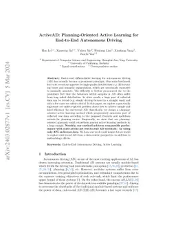 ActiveAD: Planning-Oriented Active Learning for End-to-End Autonomous
  Driving