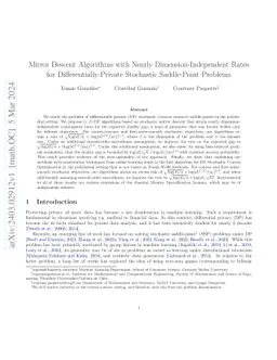 Mirror Descent Algorithms with Nearly Dimension-Independent Rates for Differentially-Private Stochastic Saddle-Point Problems