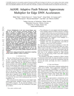 AdAM: Adaptive Fault-Tolerant Approximate Multiplier for Edge DNN
  Accelerators