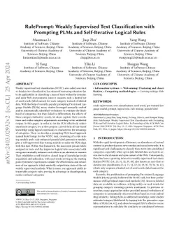RulePrompt: Weakly Supervised Text Classification with Prompting PLMs
  and Self-Iterative Logical Rules