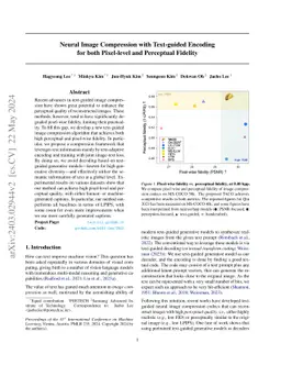 Neural Image Compression with Text-guided Encoding for both Pixel-level
  and Perceptual Fidelity