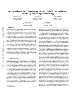 A general approach to enhance the survivability of backdoor attacks by
  decision path coupling
