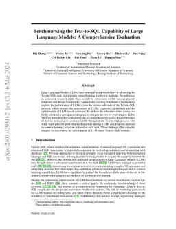 Benchmarking the Text-to-SQL Capability of Large Language Models: A
  Comprehensive Evaluation