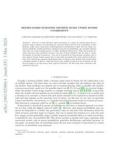 Regret-based budgeted decision rules under severe uncertainty