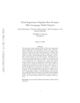 Word Importance Explains How Prompts Affect Language Model Outputs