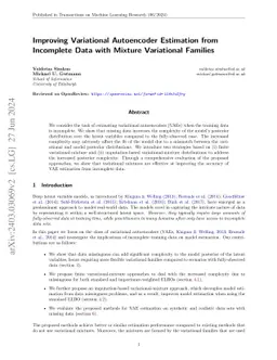 Improving Variational Autoencoder Estimation from Incomplete Data with
  Mixture Variational Families