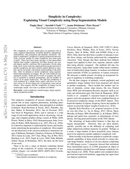 Simplicity in Complexity : Explaining Visual Complexity using Deep
  Segmentation Models