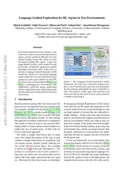 Language Guided Exploration for RL Agents in Text Environments